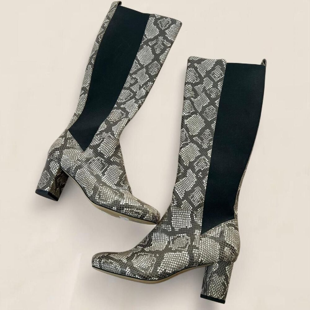 Donald J Pliner grey python snakeskin leather Par… - image 2